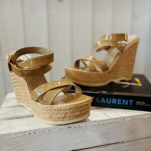 YSL Patent Leather Espadrille Wedges - Size 39.5